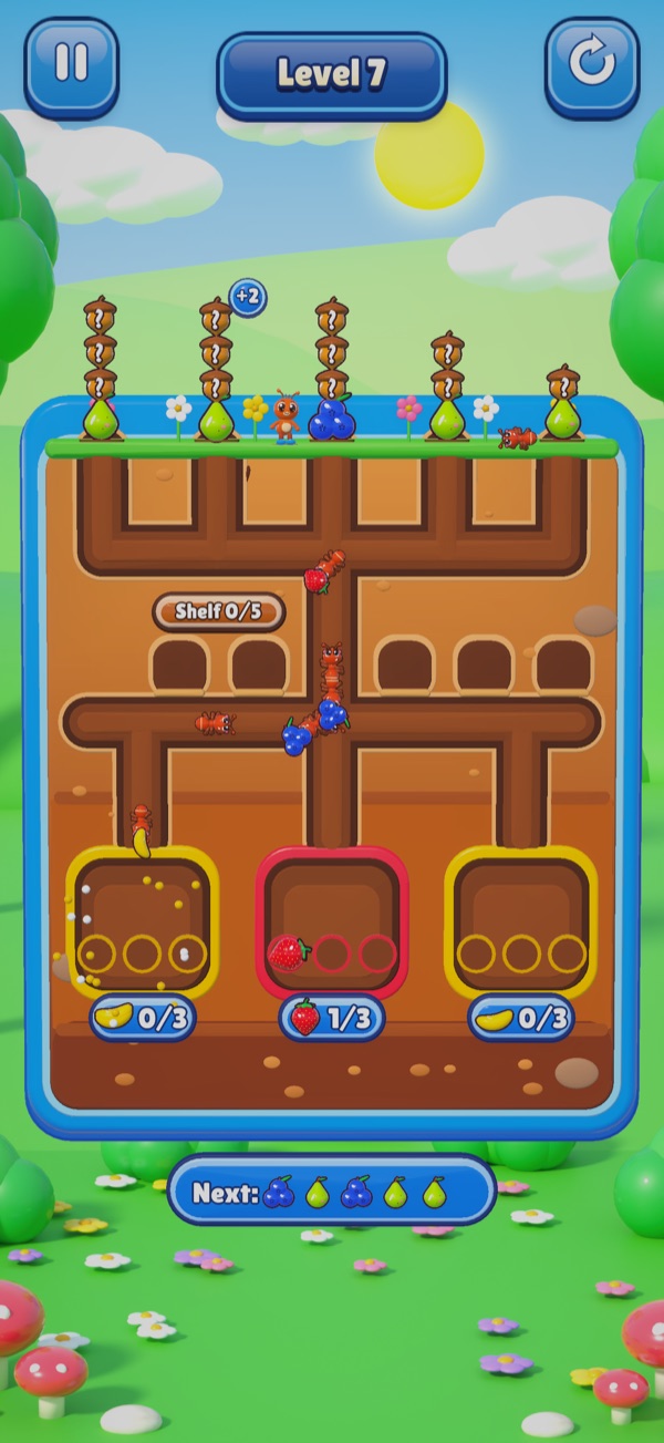 Ant Farm: ants sorting fruit